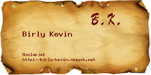 Birly Kevin névjegykártya